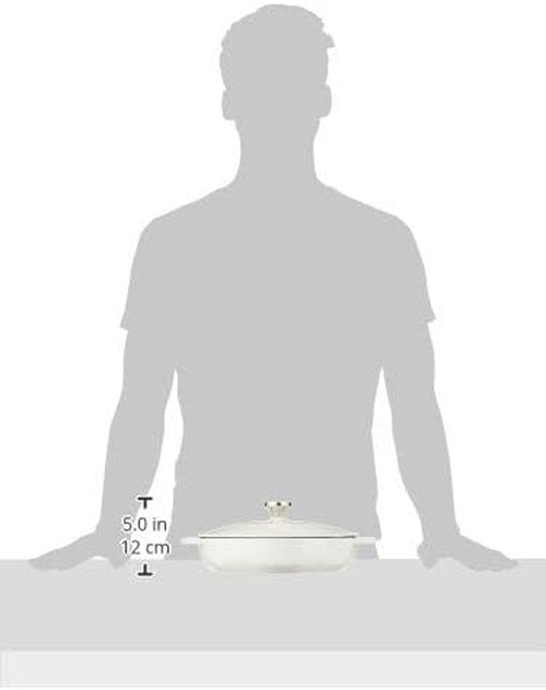 Lodge Enameled Cast Iron Casserole | 3.6 Quart Round with Lid & Dual Handles | Oven Safe to 500°F | Oyster White