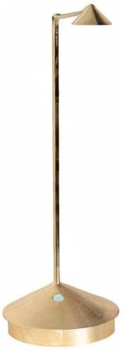 Zafferano, Pina Pro Lamp with Gold Leaf, Rechargeable Cordless Table Lamp with Touch Controls, Usable as an Indoor Lamp, Dimmer, 2200-3000 K, Height 11.4 Inches