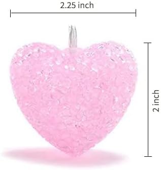 YOLIGHT Pink Heart String Lights, 6.5ft 10 LED Valentines Lights Battery Operated with Timer, Heart Decoration for Home Window Girls Room Wedding Party Mother's Day(Warm White)