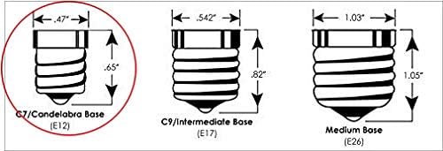 Creative Hobbies® Replacement Light Bulbs - 7W E12 Clear Incandescent Candelabra for Electric Candle Lamps & Chandeliers | 12 Pack