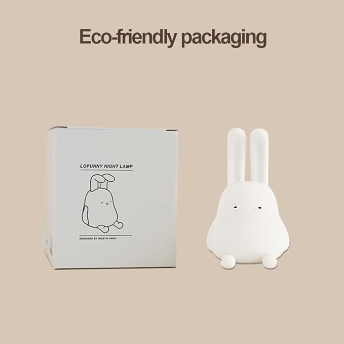 Cute Bunny Lamp, Kawaii LED Desk Decor Nightlight with Phone Stand Feature, Super Squishy Silicone Portable Light with Timer, Xmas Birthday Ideal Gifts for Baby Kid Adult