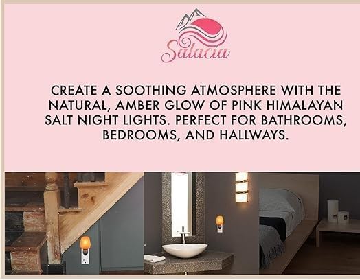 Natural Pink Himalayan Rock Salt Plug in Night Light with On/Off Switch and 15 Watt Bulb Gibraltar Nightlight - Ideal Small lamp - Salt Lamp for Home Decor - Himalayan Salt Lamp - Night Light Lamp