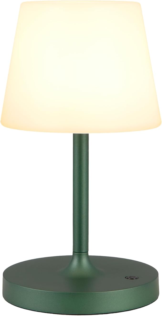 Kakanuo Green Cordless Shower Lamp Waterproof, Rechargeable Cordless Lamp with 4000mAh Battery, Touch Dimmable Table Lamp for Outdoor, Kitchen, Bathroom, Camping, Patio, IP54