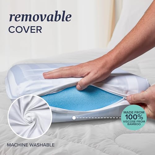 Beckham Hotel Collection Shredded Memory Foam Pillow 2-Pack Queen | Adjustable Fill Cooling Bed Pillows for Side, Back & Stomach Sleepers