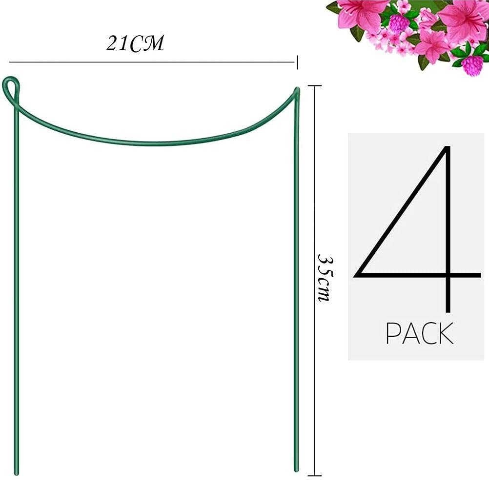Nurnesy Metal Half Circle Garden Plant Support Stick with Locking Mechanism - Peony Cage for Tomatoes, Hydrangeas, Indoor and Outdoor Plants - Green Plant Support Edge (A), Nurnesyx7o5v8cu1y-08