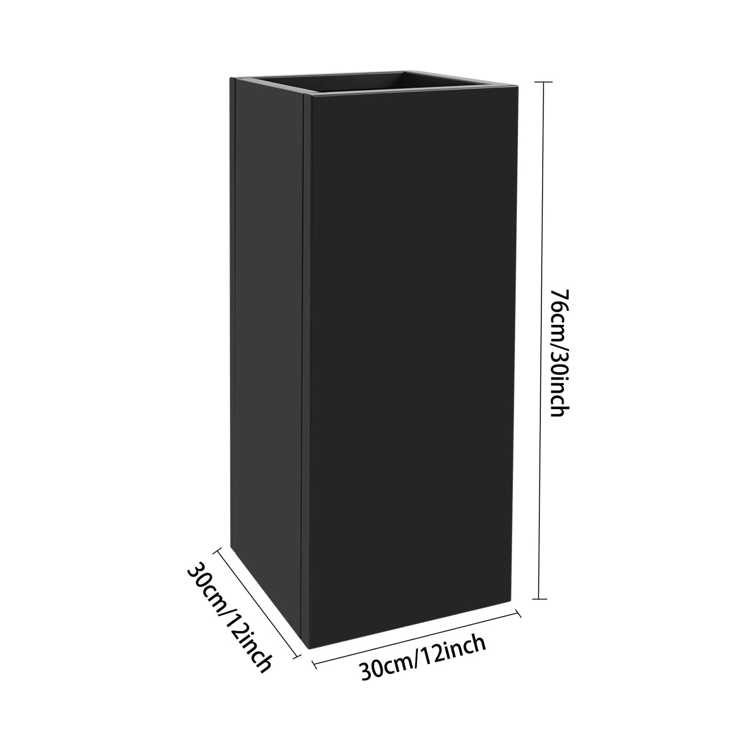 YSLoccbac Metal Planter Box 30x12x12in Tall, Rectangular Planter with Removable Insert Shelf, Outdoor Patio Garden Container for Flowers Vegetables Herbs, Steel Raised Bed