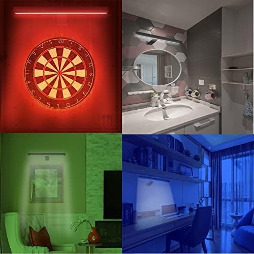 MIOBLUE Wireless Picture Lights with Remote, Full Metal Rechargeable Painting Light, 16" Display Lamp with 16 Color Changing,Dimmable Dartboard Light with Timer for Frame Portrait Art, Black