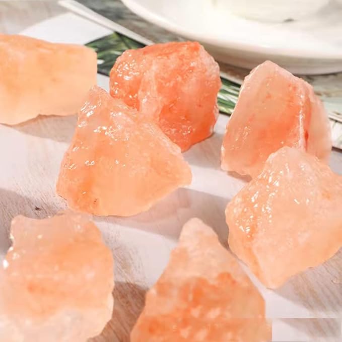 1.97 to 3.94 Inches Himalayan Pink Crystal Salt Stones, 1.1 Pounds Himalayan Pink Salt Chunks for Salt Rock Lamp,Salt Bowl,and Decorations M34