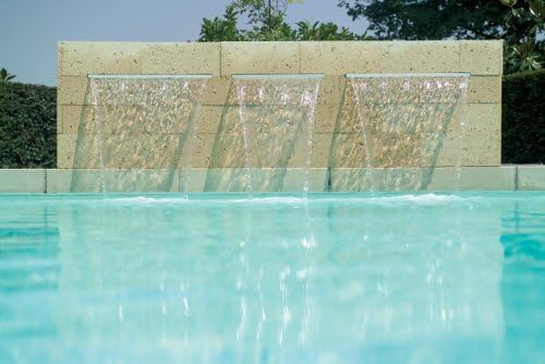 48" Pool Aquatics Fountain Pond Garden Shower Wall Sheer Descent Waterfall + Color Changing LED Light, Power Source and Wireless Remote