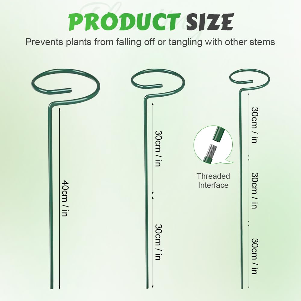 4/8/12 Pack Plant Stakes, 16/24/36 Inch Plant Support Stakes, 2025 New Plant Sticks Support, Flower Stakes for Plants Peony, Tomato Seedling, Marigold, Amaryllis, Sapling, Coreopsis (16 Inch-8 Pack)