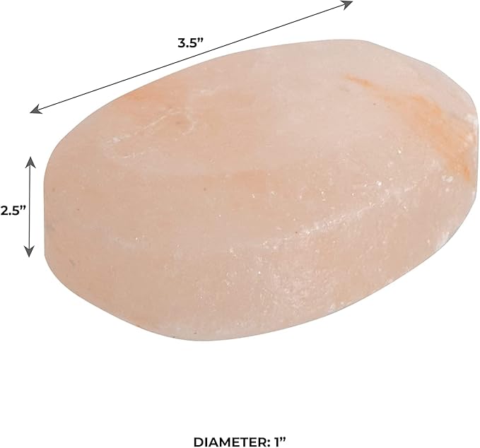 Flat Oval Massage Stone, Pink Crystal Hand-Carved Stone for Massage Therapy, Deodorant and Salt and Sugar Scrubs, 2.5” W x 3.5” L x 1” D (Pack of 6)