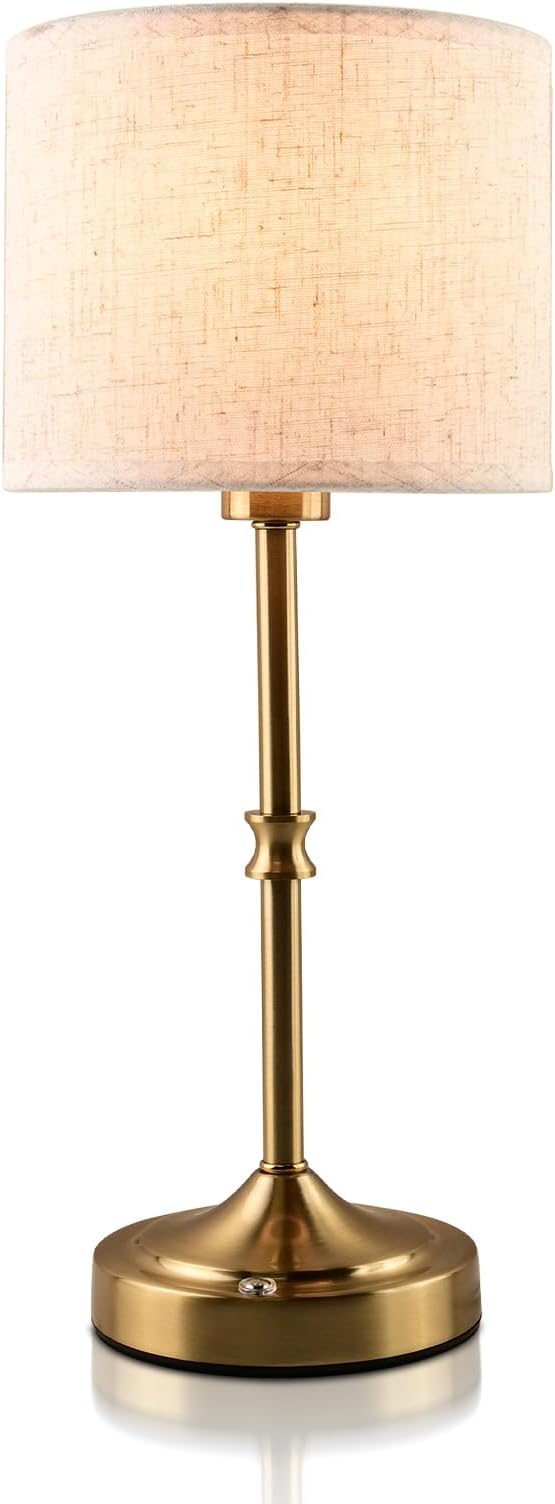 Cordless Table Lamp,5200mAh Rechargeable Battery Powered Table Lamps,3-Level Brightness Dimmable, Mid Century Lamp,Bedside Night Lamp, Vintage Metal Lamp for Kitchen/Dinner/Patio/Restauran