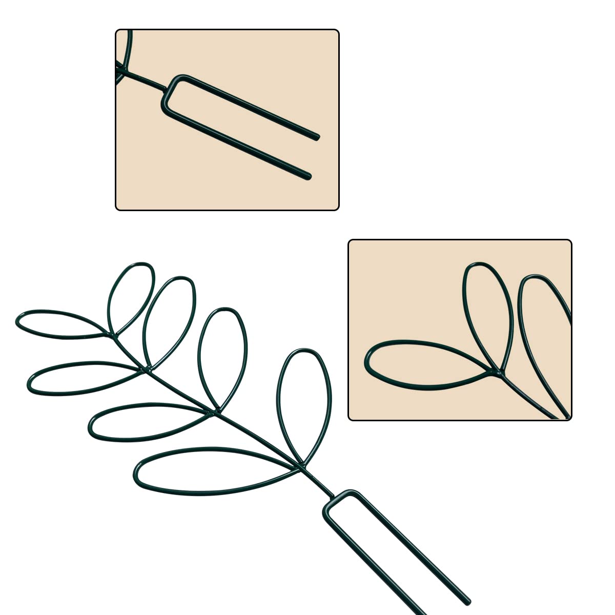 2Pack Indoor Plant Trellis Metal Wire Garden Trellis ,Small Climbing Leaf Shape Trellis for Garden Potted Plant Houseplant(Blackish)