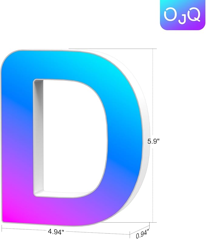 OJQ Light Up Letters LED Letter - Marquee Letters Room Decor Music Sync Color Change Colorful - Christmas Birthday Gifts for Girl Welcome Home Decorations Birthday Gift for Women Gifts for Teens