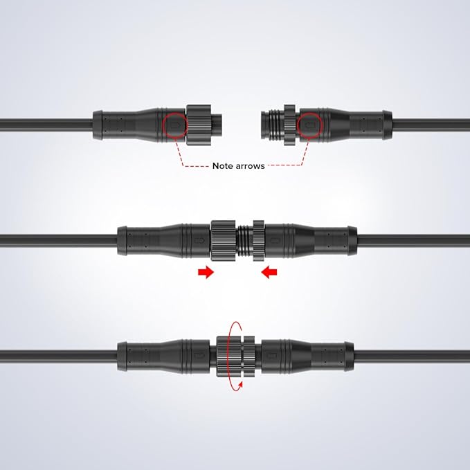 BTF-LIGHTING 3 Core 3 pin Small Size IP68 Y Shape 1 Male-Divided-3 Female Spillter Connctor Black Plastics 18AWG 15mm Metal Metal Nut Support All BTF-LIGHTING 3 pin Small Size IP68 Connector