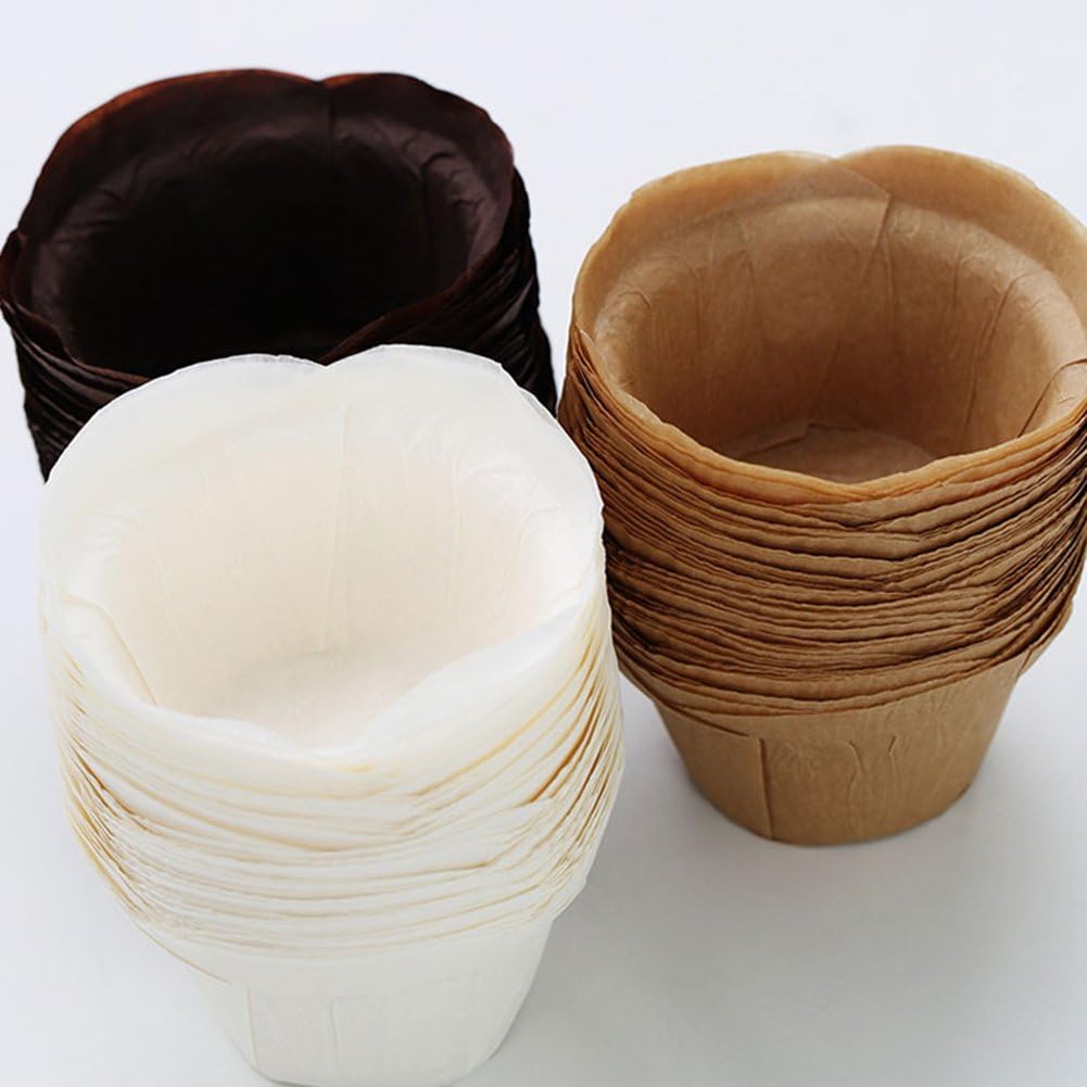SK Cupcake Liners - Natural Baking Cups for Muffins & Treats | 50-Pack for Weddings & Events