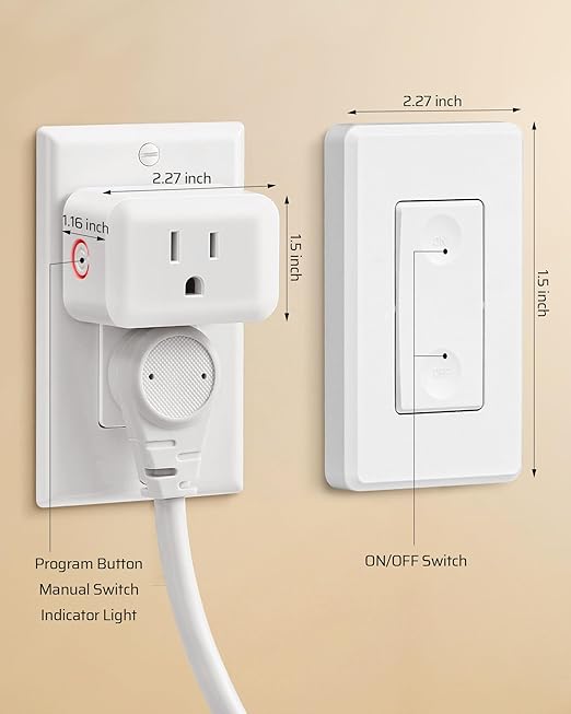 DEWENWILS Remote Control Outlet Plug, 15A/1875W Wireless Light Switch for Lamps, Lights, Household Appliances, Remote Light Switch 100 FT RF Signal, No Wiring Needed
