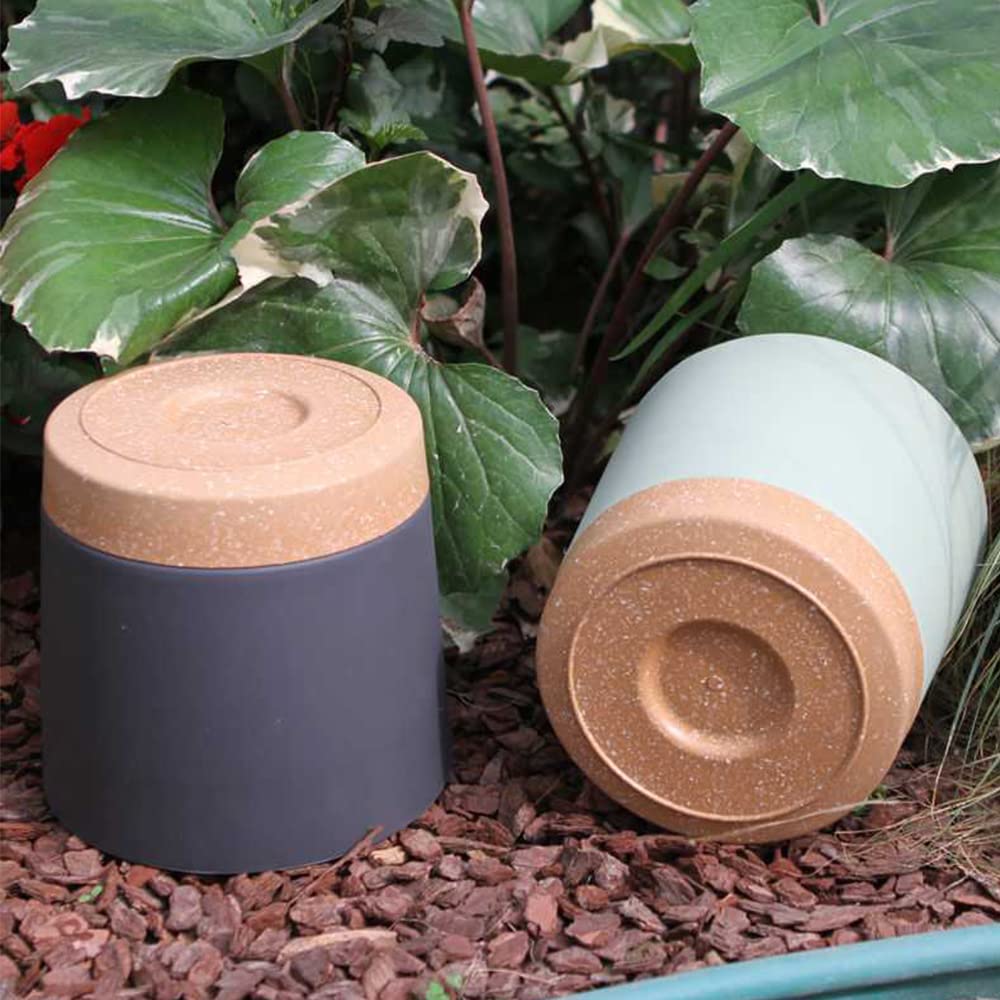 ZMTECH Spring Planters for Indoor Plants, Plant Pots & Flower Pots, Plastic Planter 3 Pack 8 Inch Self Watering with Drainage Hole and Saucer, Modern Decorative Indoor Outdoor, Green
