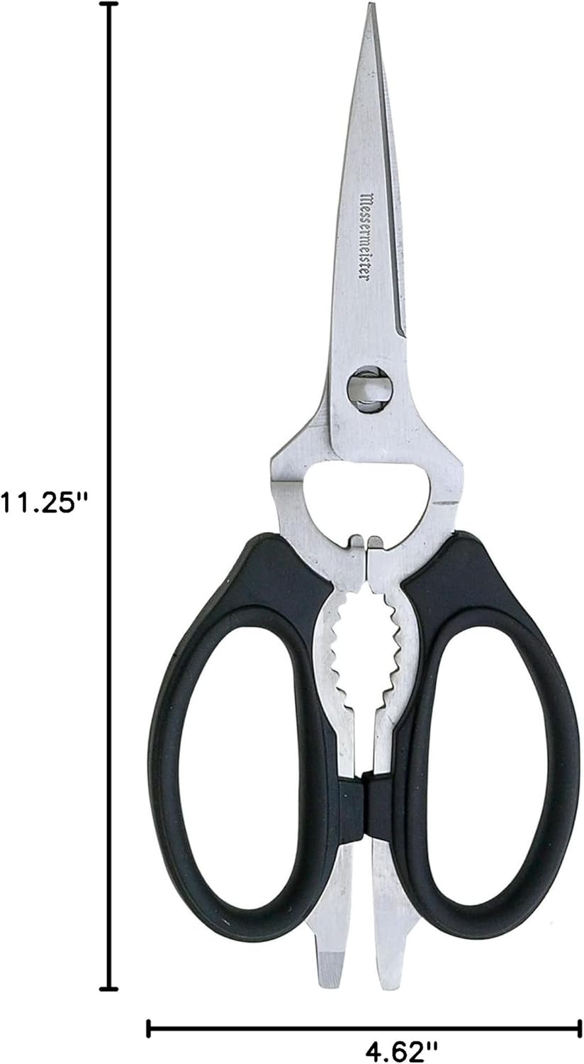 Messermeister 8-Inch Take-Apart Kitchen Scissors - Versatile Tools for Lefties & Righties | Black Finish