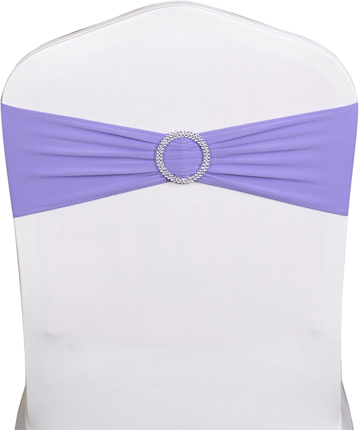 Skiennix Lavender Chair Sashes - Pack of 50 Spandex Light Purple Chair Bows for Weddings & Events