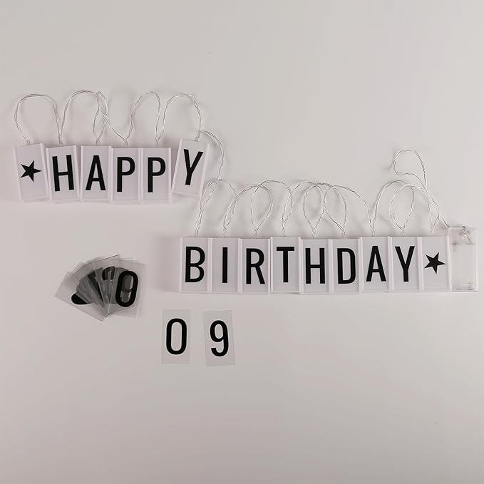 Happy Birthday Banner Lights - Vibrant LED Sign for Festive Celebrations, Versatile Party Decorations, Easy Setup, Battery-Powered Ambiance Maker