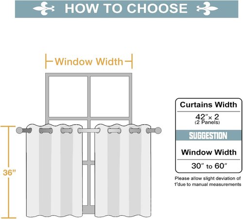 ChrisDowa Small Window Curtains - Grommet Thermal Insulated Room Darkening Panels, Burgundy Red, 42 x 36 Inch