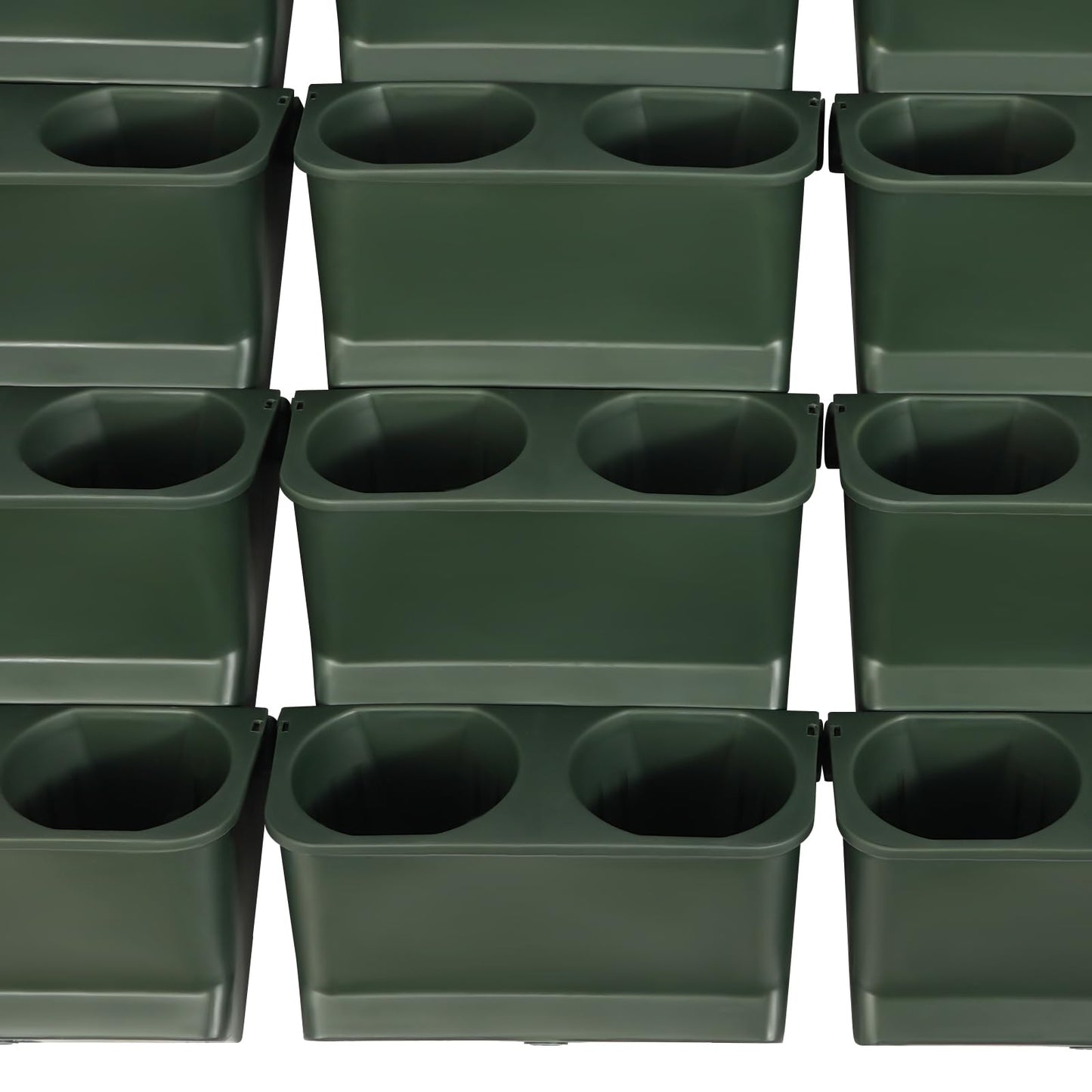 DYNAMI Wall Mounted Plant Holder with 30 Pots(60 Planting Holes), Green Vertical Wall Planters Self Watering Flower Pot Holders with Drainage Holes,for Indoor Outdoor Plants