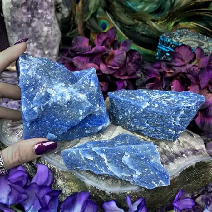 Zenkeeper 1 Lb Large Rough Blue Aventurine Stone, Natural Blue Aventurine Crystal Stone Mineral Specimen Gemstone Healing Crystals and Stones