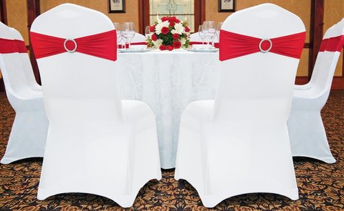 MDS Spandex Chair Sashes - Pack of 200 Elastic Stretch Ties with Buckle Slider for Wedding Decor - Red