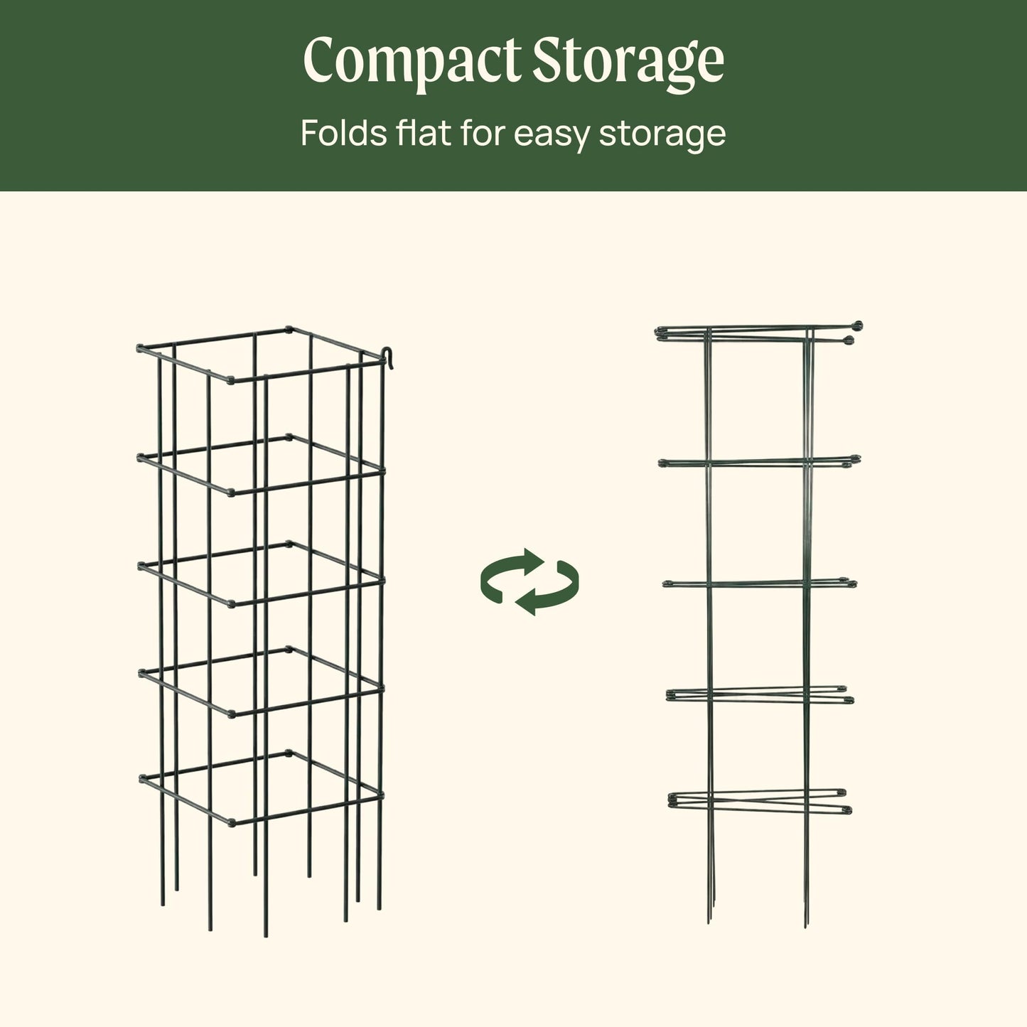 Vego Garden 3 Pack Tomato Cage 14.5"x 58" Square for Garden & Pots, Rust-Resistant Tomato Stackable Heavy Gauge Plant Cage Trellis Support for Climbing Vegetables Plants