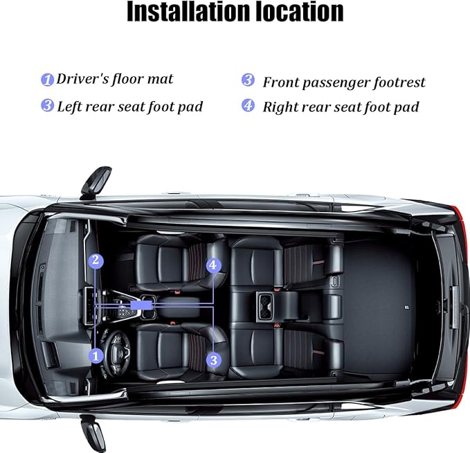 Car Interior LED Lights, 4 in 1 USB Port Automotive Ambient Neon Light Kit, Vehicle Center Console Dashboard Strip Lamps Decoration Accessories, Universal for SUV Truck Sedan (Ice Blue)