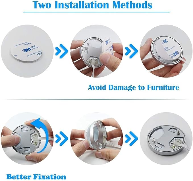 BASON LIGHTING RGB Under Cabinet Lighting, Wireless Remote Control, 16-Color Plug in Puck Lights, Dimmable LED Cabinet Light Kit for Kitchen, Bookshelf, Counter, 4 Pack