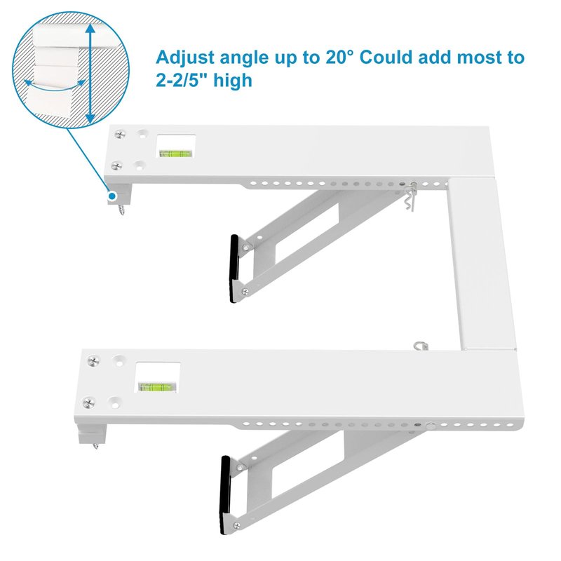 Qualward Air Conditioner Bracket Window AC Support Brackets - Heavy Duty with 2 Arms, Up to 180 lbs for 12000 to 24000 BTU AC Units- Fits Single Or Double Hung Windows