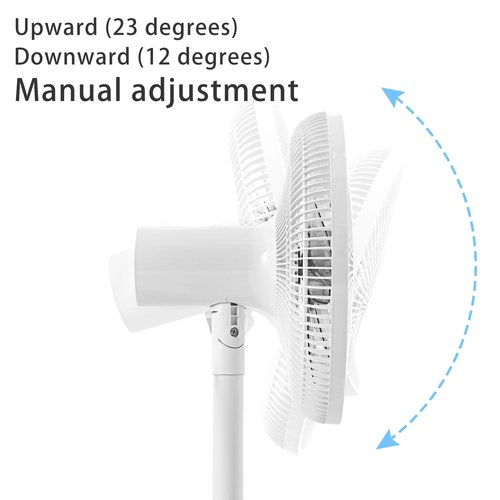 BananaDeer 7 Blades 14.5-Inch 4-Speed Oscillating Pedestal Floor Fan, Adjustable Height, Stand Fan for Home, DC Motor, With Remote Control, Timer, Tilted Head, Bedroom, Office, Kitchen and Living Room
