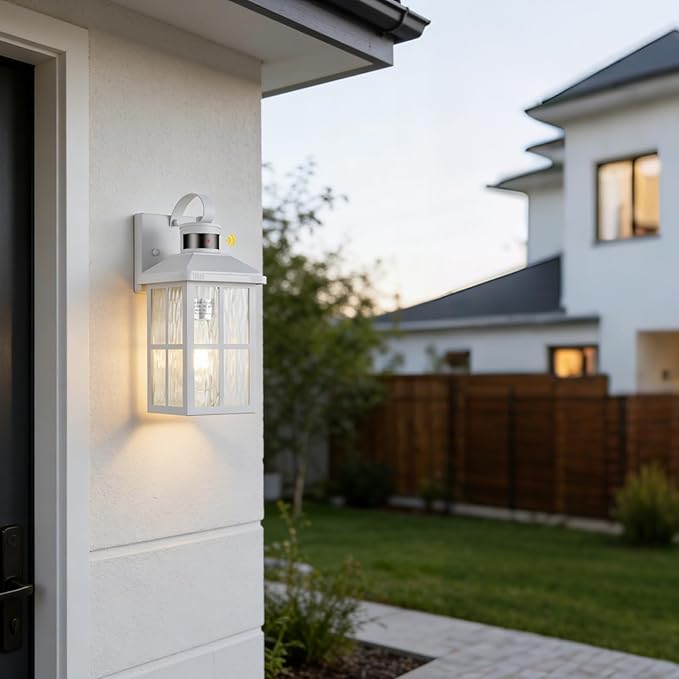 Motion Sensor Porch Light Dusk to Dawn Outdoor Wall Light Bronze Exterior Lighting Fixtures Modern Outside Wall Mount Coach Lamp for House Garage Patio Front Door