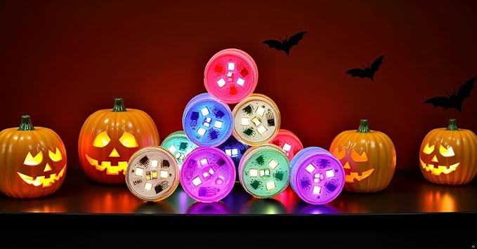 Christmas Lights Battery Operated LED Color Changing Pumpkin Light Candle Light with Remote for Party Event Pool Pond Fountains Wedding Christmas Vases Decor(10pcs)