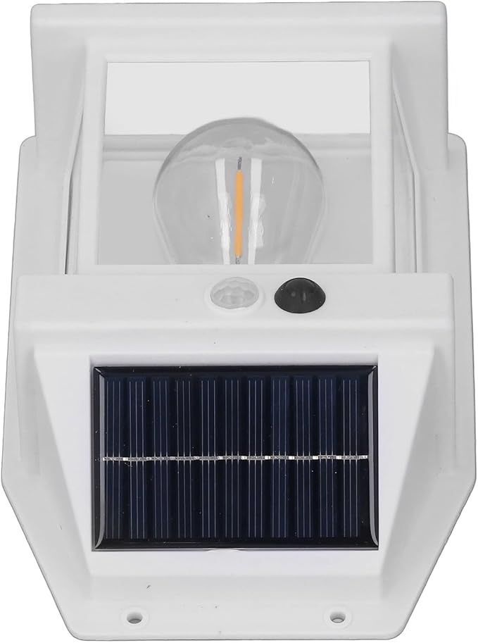 Solar Wall Lights, Outdoor Motion Sensor, Dusk to Dawn LED Outdoor Solar Lights with 3 Modes, for Patio, Garage, Shed (White)