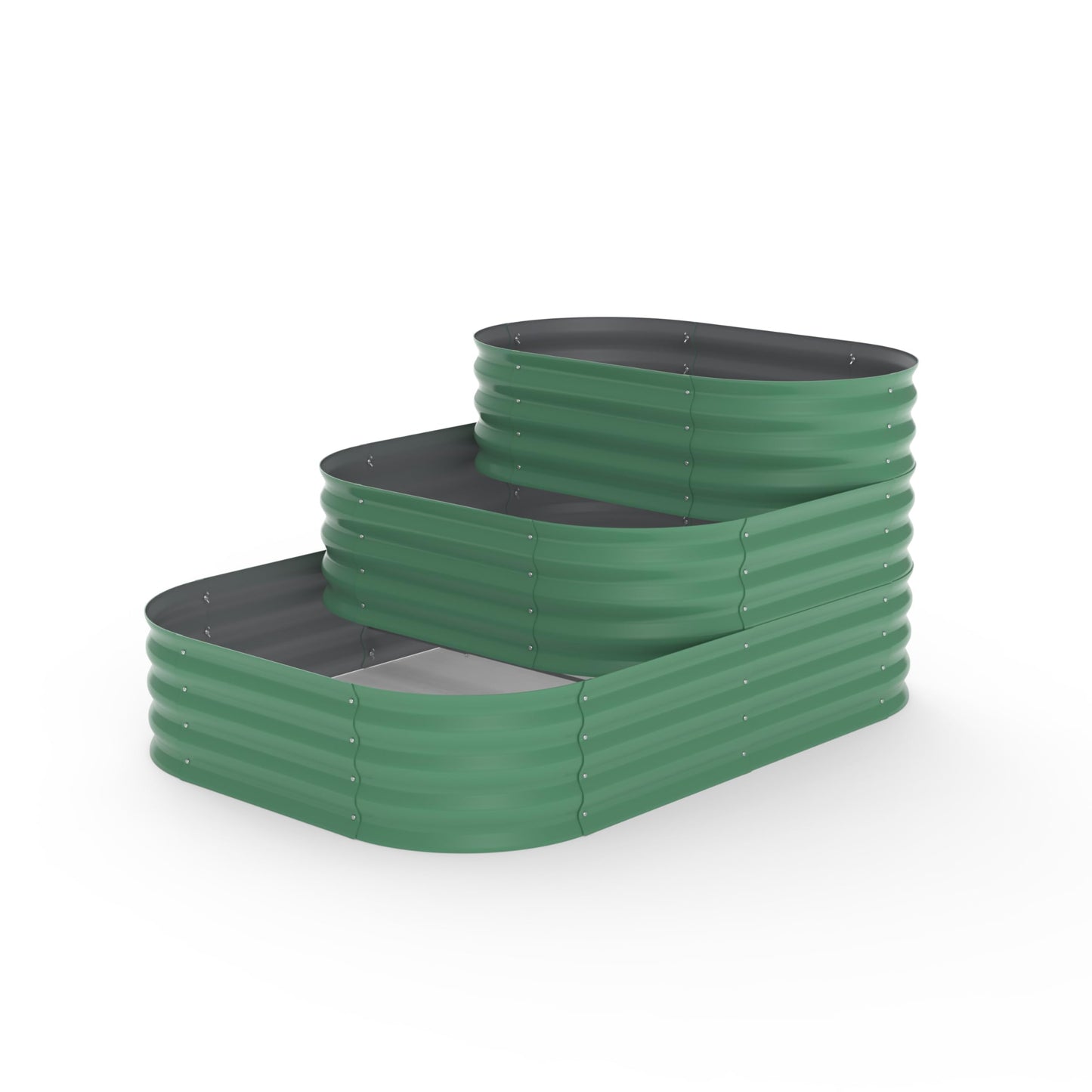 Galvanized Raised Garden Bed Kit – 61x42x31 in Outdoor Planter Box for Vegetables, Herbs & Flowers. Modular 3-In-1 Raised Garden Beds Outdoor with Open Base, Garden Box and Planters for Plants