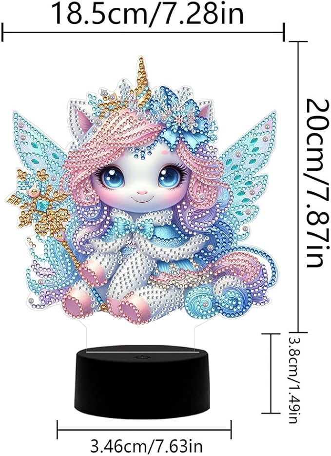 Cute Unicorn Diamond Art Painting Night Light,Diamond Art Painting Kits Desktop Touch Lamp Ornaments for Tabletop Decor Diamond Art Accessories for Adult Beginner Bedrooms Living Room