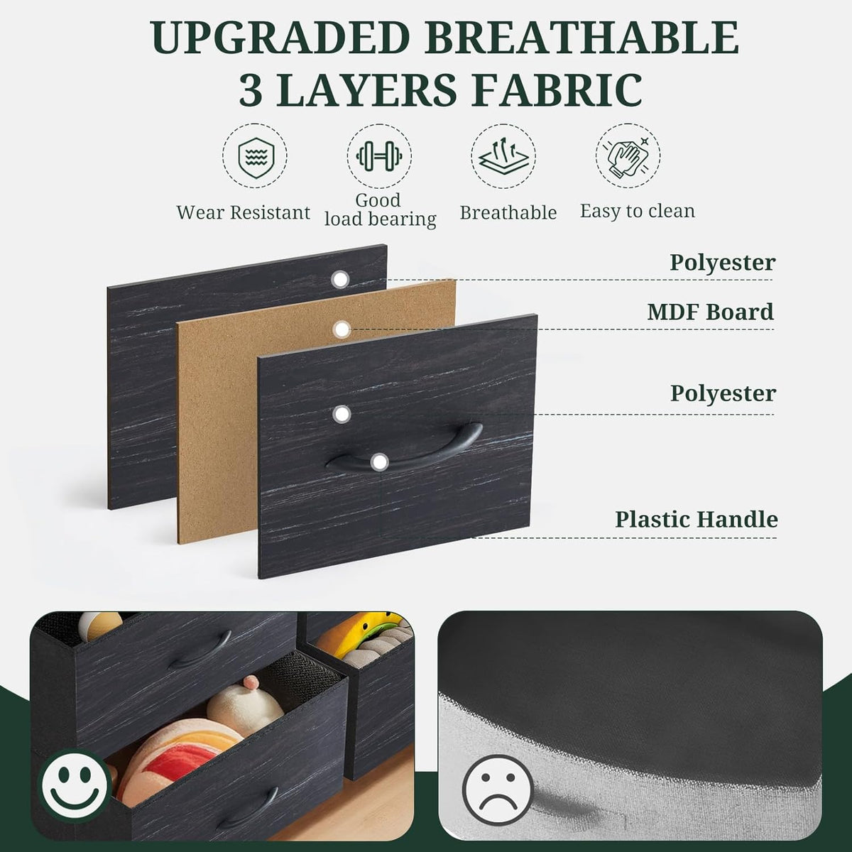 Regine Switzerland 8-Drawer Dresser - Anti-Tip Tall Storage Organizer with Wooden Top & Metal Frame | Charcoal Black