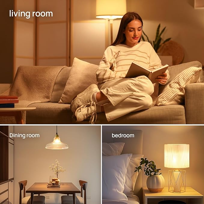 Consciot A19 LED Light Bulbs Dimmable,60W Equivalent,3000K Warm White,9W 800 Lumens,E26 Standard Base,UL Listed,Lighting for Bedroom Living Room Home Office,12 Packs