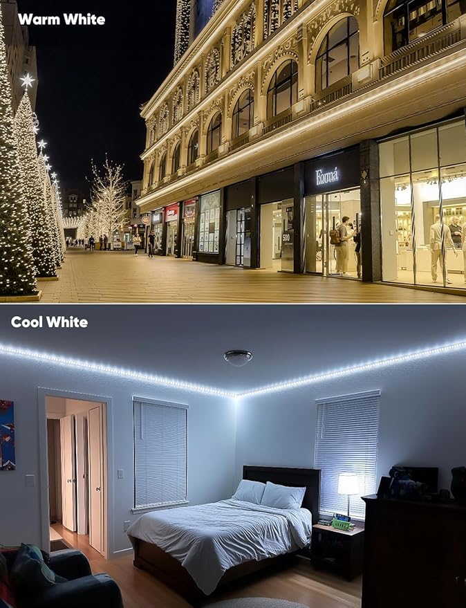 GZBtech RGB+IC+CCT LED Strip Lights 50FT/15M, Outdoor Color Chasing Festival Light with Warm&Cold White, Dimmable IP65 Waterproof LED Christmas/Halloween Lighting for Party, Patio, Garden, ETL Listed