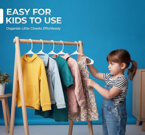 Beddora Plastic Hangers - 20 Pack White Clothes Hangers for Closet Organization & Space-Saving Design
