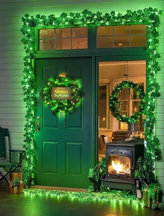 FULLBELL Christmas Decorations Green Christmas Lights, 66ft 200 LED Clear Wire for Christmas Tree Home Garden Indoor Outdoor Christmas Lights.