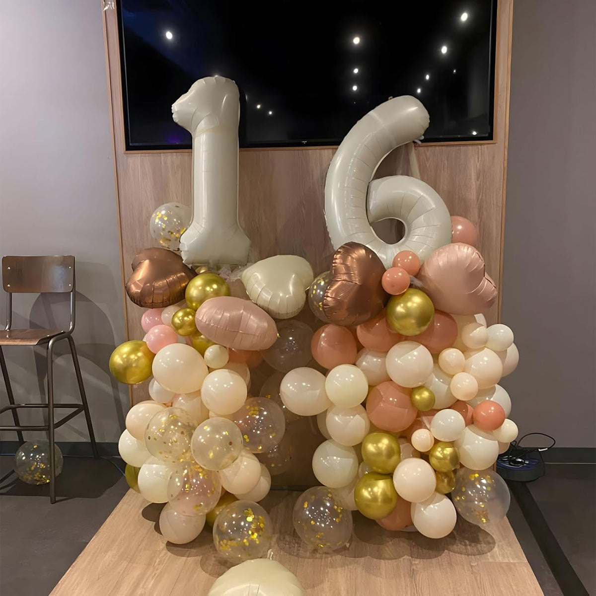 Skiennix 40-Inch Beige Number Balloon 1 - Large Cream Foil Mylar Balloon for Birthday & Wedding Celebrations