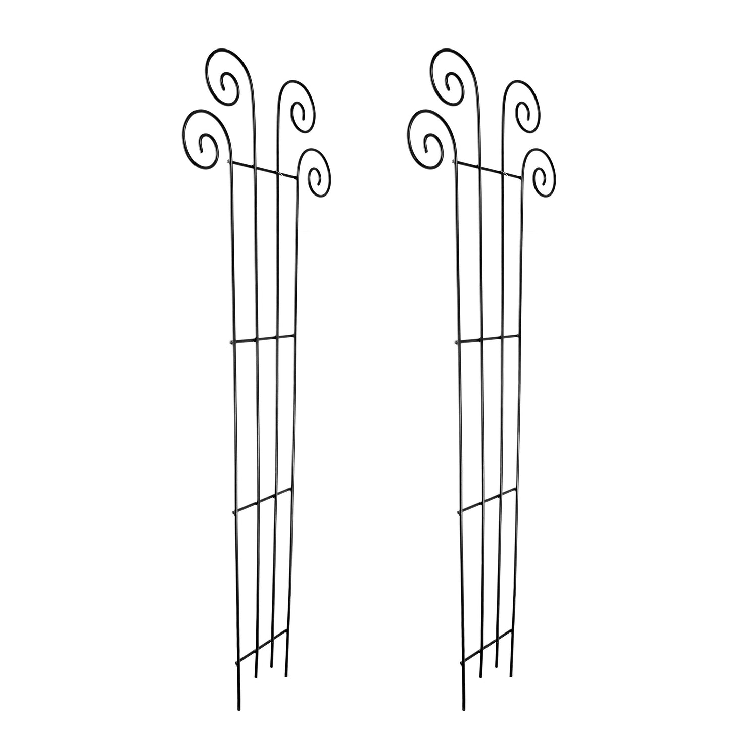Hosley's 48" High Set of 2 Wave Iron Trellis Ideal Gift for Floral Arrangements Wedding or Party and Use Next to Structures Home or Office or in Planters for Growing Floral Plants Vines and Vegetables