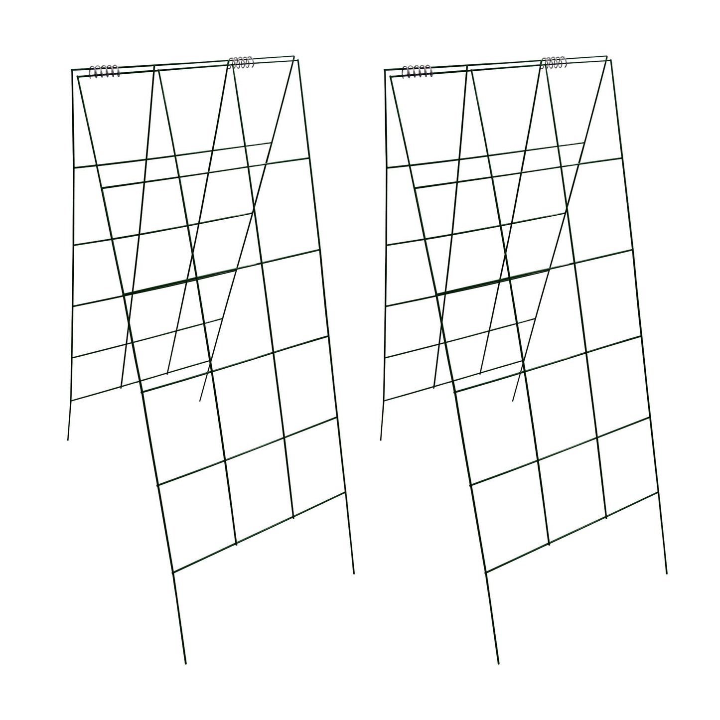 Garden Cucumber Trellis A-Frame Folding Plant Trellis 46 Inch by 18 Inch for Climbing Vegetables Flowers Green 2 Pack with Clips and Cable Ties