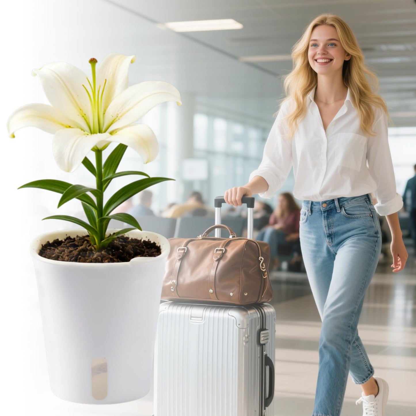 Sileasncei 10 Pack Self Watering Planters for Indoor Plants, 3 Inch White Plastic Flower Pots for Succulents, Herbs, and African Violets Self-Watering System for Low Maintenance Gardening