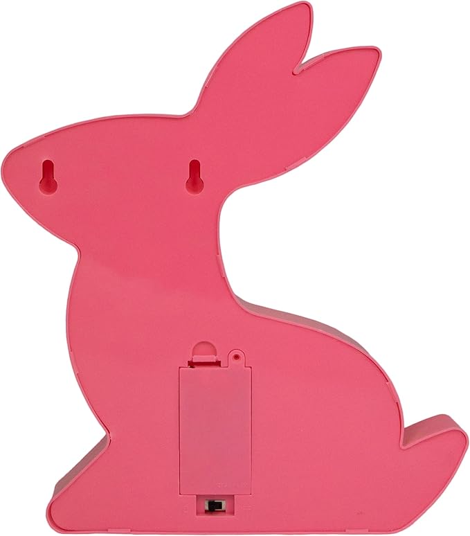 Northlight 9.5" LED Lighted Pink Easter Bunny Marquee Wall Sign