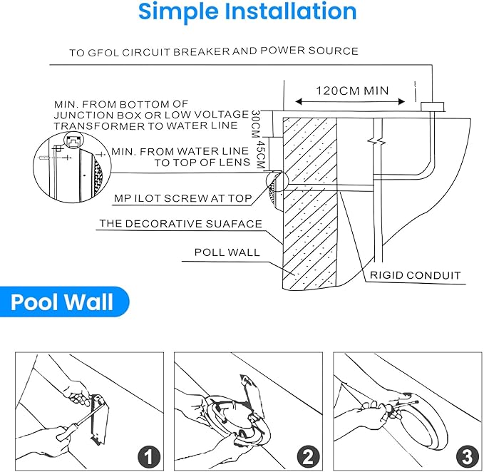 10 Inch Led Pool Lights for Inground Pool, 16 Million RGB Multicolor 12V DC Inground Pool Light, App & Remote Controller, 50 feet Cord,304 Stainless Steel,IP68, Perfect for Pool Parties, Pesorts
